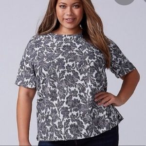 Lane Bryant Floral Lace Up Back Top 18/20